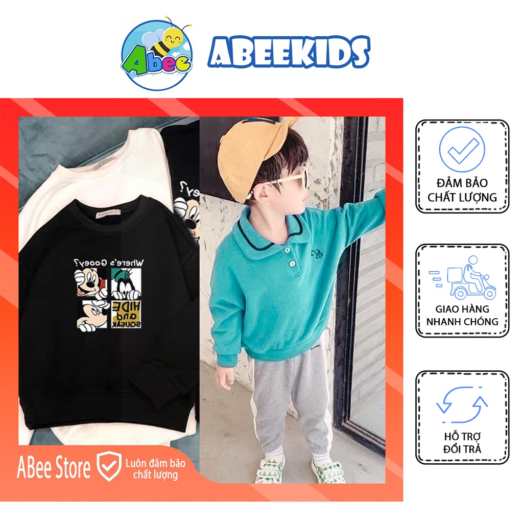 Áo Nỉ Da Cá Thời Trang Cho Bé Trai Và Bé Gái Size 7-23kg