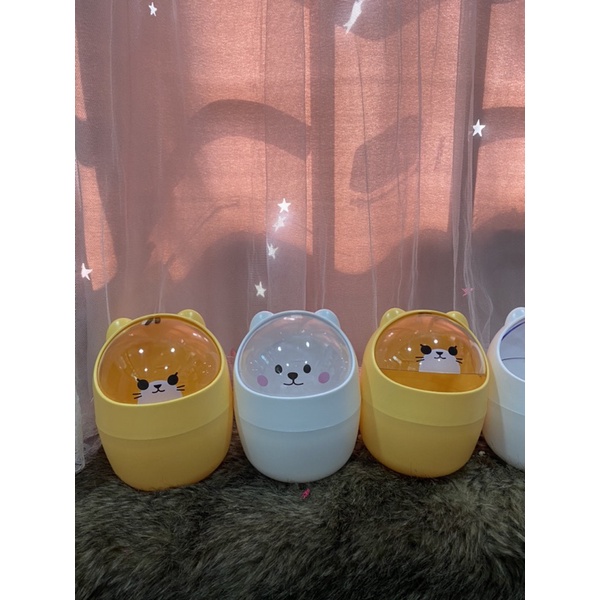 THÙNG RÁC MINI ĐỂ BÀN SIÊU HOT HÌNH GẤU- Tặng Kèm Sticker