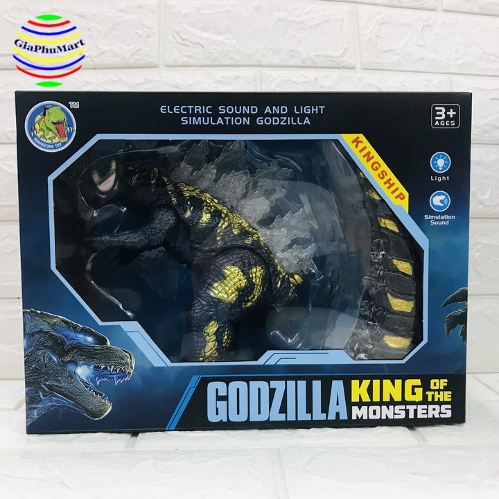 Godzilla Chạy Pin Có Đèn, Âm Thanh - Khủng Long Chạy Pin