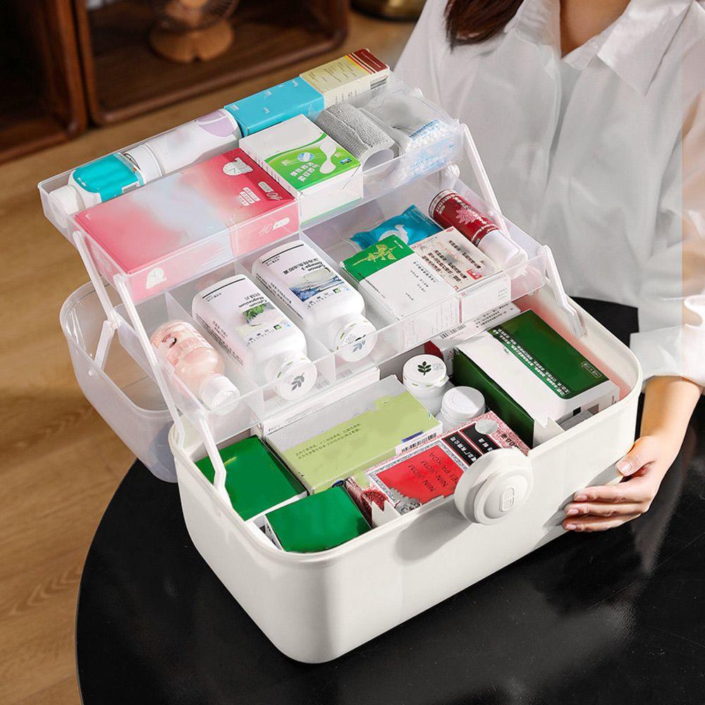DIACHAVN Hộp Đựng Thuốc 3 Tầng Sức Chứa Lớn Tiện Dụng Cho Gia Đình