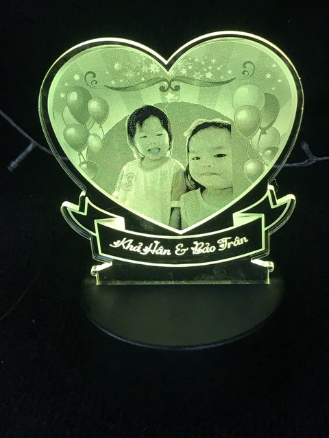 Khung Đèn Ngủ Led 3D, Khung trang trí ~hình ảnh theo yêu cầu -mã TIMTRON ( không kèm đế )