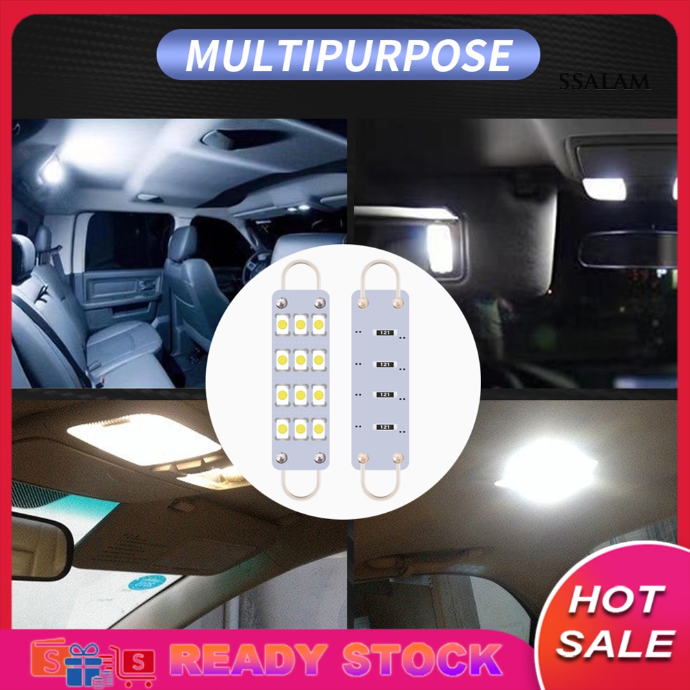 Set 4 Bóng Đèn Chiếu Biển Số Xe Ô Tô 44mm 12smd-3030