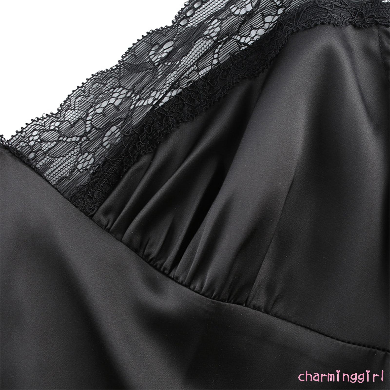 Đầm Dây Nữ Lưng Trần Cổ Chữ V Phối Ren Quyến Rũ | BigBuy360 - bigbuy360.vn