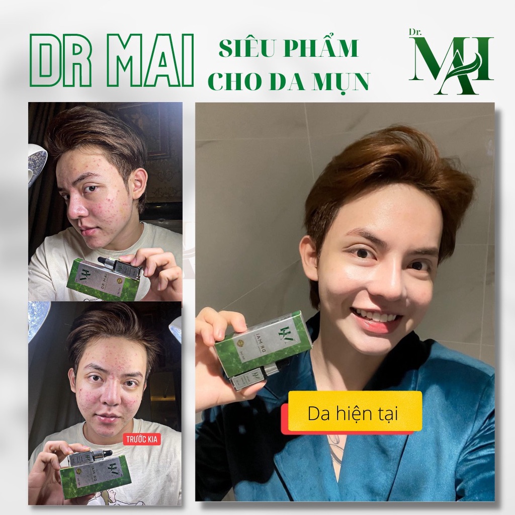 Dr Mai combo 3 hộp serum mụn Dr Mai nguyên chất và mix safron 5ml lựa chọn hiệu quả cho da mụn thâm