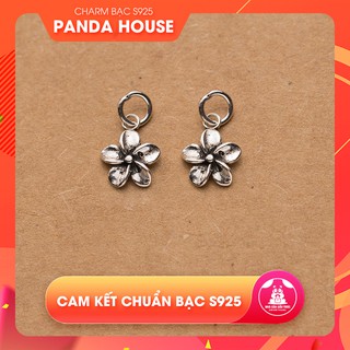 Charm bạc s925 hình bông hoa sứ năm cánh size 2x10x13mm (charm treo) bạc thái - Panda House