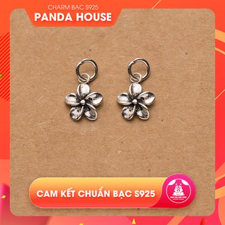 Charm bạc s925 hình bông hoa sứ năm cánh size 2x10x13mm (charm treo) bạc thái - Panda House