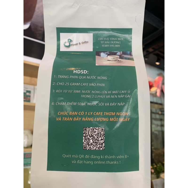 Cafe rang xay sẵn 8+Flower&coffee