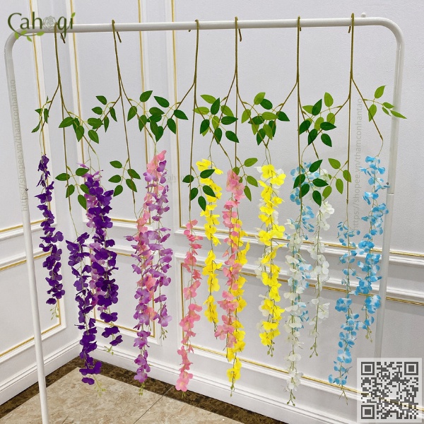 Dây Leo Hoa Giả - Cành Tử Đằng Giả Nhiều Hoa Dài 110 Cm