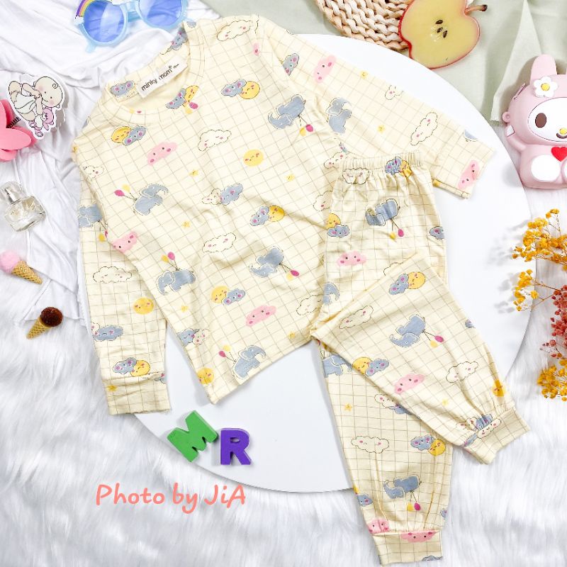[Bé 7-27kg] Bộ Dài tay thun lạnh Minky Mom in hình toàn thân cho bé trai bé gái từ 7-27kg