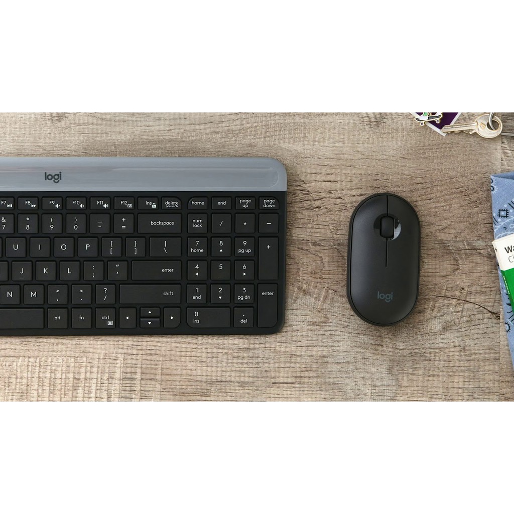 Bàn phím chuột Logitech MK470 Slim Wireless Combo - Bảo hành chính hãng 12 Tháng