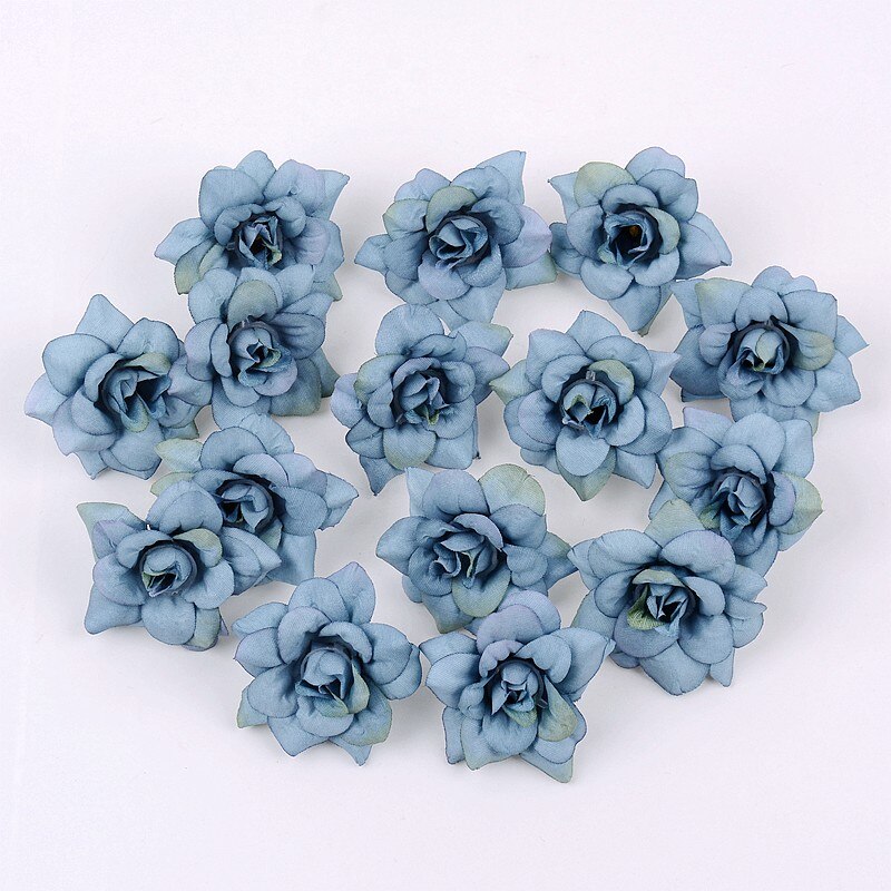 Set 10 bông hoa hồng giả mini 4.5cm trang trí đa năng