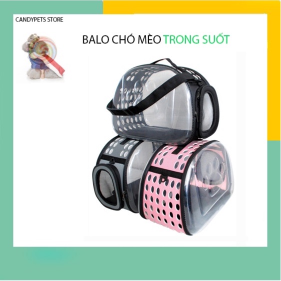 Túi Vận Chuyển Chó Mèo Size Lớn Trong Suốt,Túi Đựng Thú Cưng Đi Chơi gấp gọn chất liệu xốp EVA an toàn CANDYPETS BL03