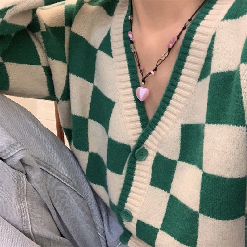 Áo Khoác cardigan Dệt Kim Tay Dài Cổ Chữ V Dáng Rộng Phong Cách Hàn Quốc Dành Cho Nữ