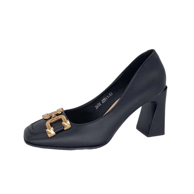 Giày Cao Gót Mũi Vuông Phong Cách retro Anh Quốc Mới Cho Nữ