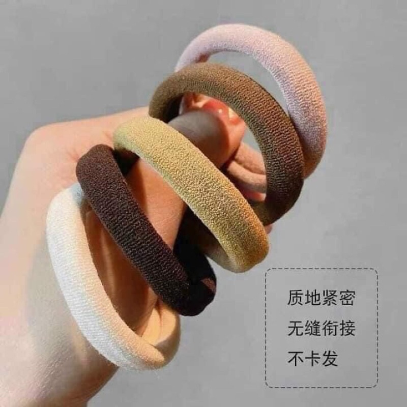 Hộp 20 chun ống buộc tóc nhiều màu không đau tóc