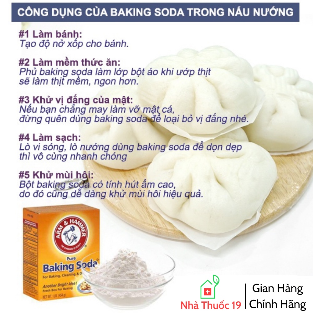 Bột Baking Soda 454Gram Nhập Khẩu Mỹ Bột đa năng khử mùi, diệt khuẩn, tẩy rửa, chăm sóc da, bột làm bánh