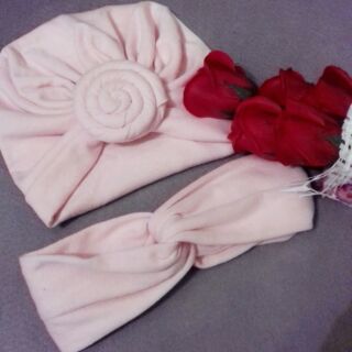 Set mũ turban cho bé, băng đô turban cho mẹ