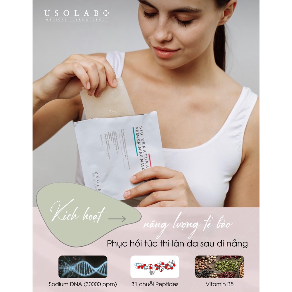 Mặt Nạ Tái Tạo Da USOLAB BIO RENATURATION PDRN CALMING MASK PACK