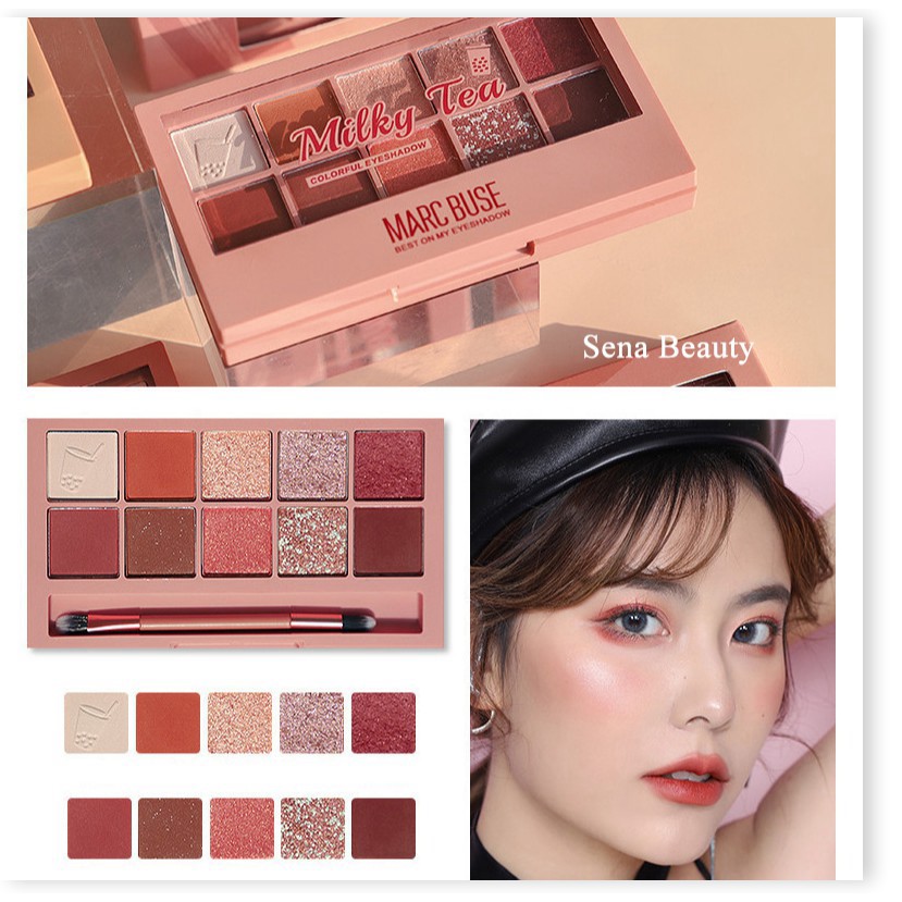 [Mã giảm giá shop] Bảng Phấn Mắt 10 Ô Kèm Cọ Marc Buse Best On My Shadow Bản Dupe Của Clio Pro Eye Palette