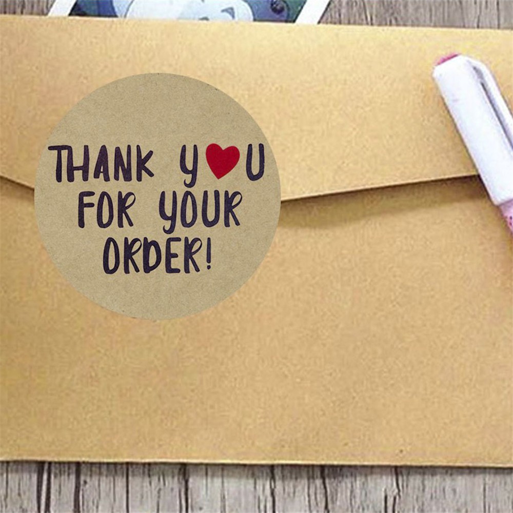 Set 500 Nhãn Dán In Chữ Thank You 2.54 cm