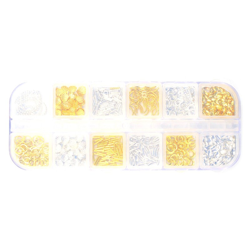 Hộp 12 Ngăn Đựng Phụ Kiện Trang Trí Móng Tay Nghệ Thuật