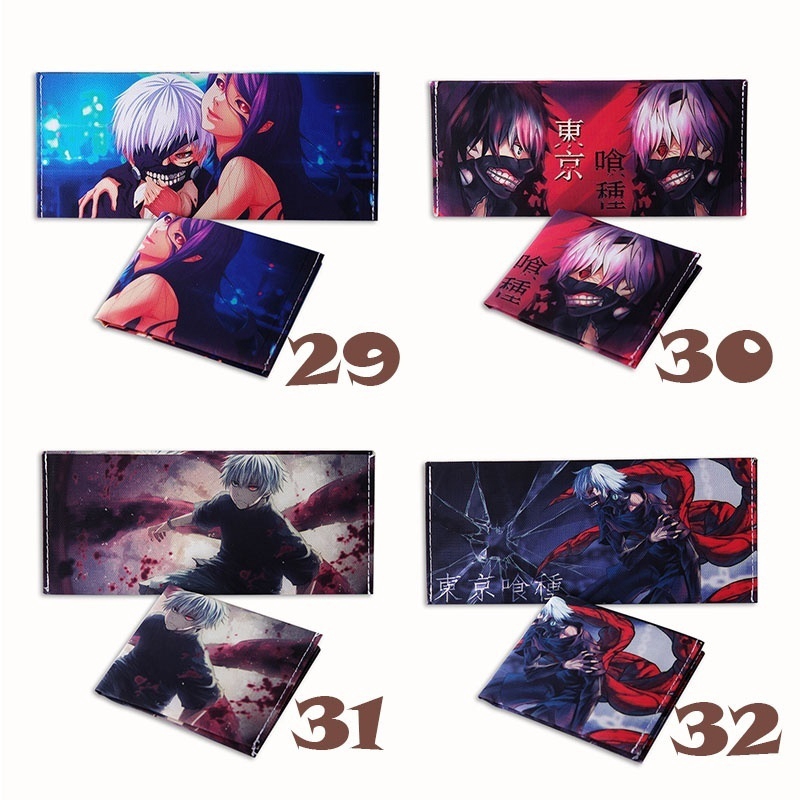 Ví Vải canvas Ngắn In Hoạt Hình one piece / naruto / tokyo ghoul Dễ Thương Cho Học Sinh