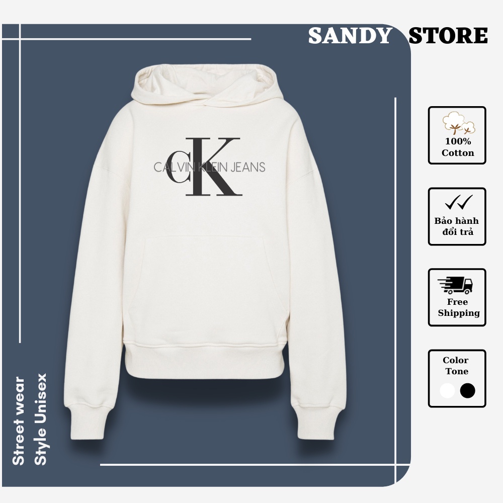 Áo Hoodie Nỉ Cotton Dày, Áo Hoodie CK Nam Nữ Phong Cách Unisex,Hàn Quốc