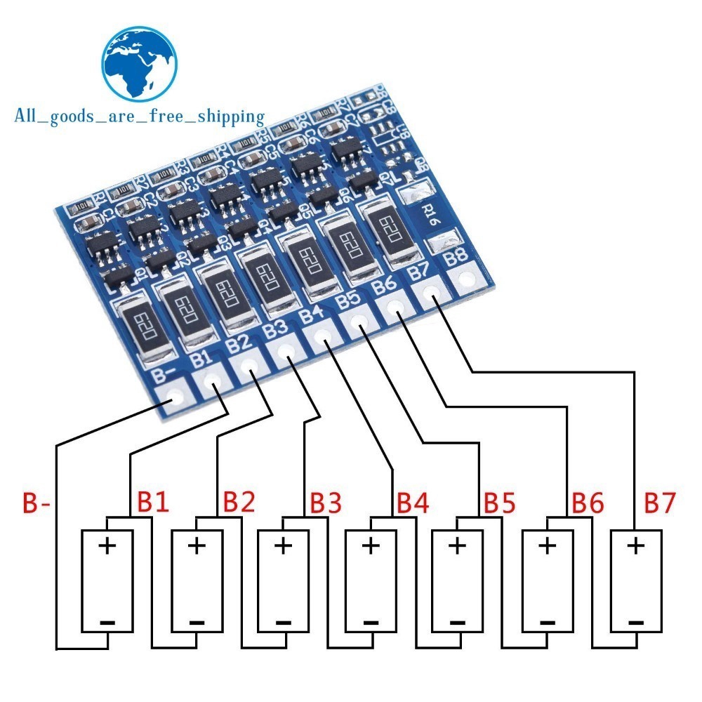 Bảng Mạch Bảo Vệ Pin Lithium Tiện Dụng 3s 4s 5s 6s 7s 8s7s 29.4v 4.2v | BigBuy360 - bigbuy360.vn