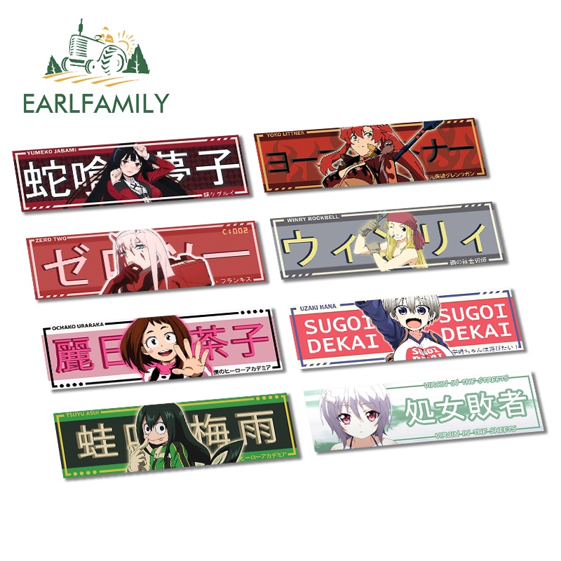 Earlfamily 13cm Cho Zero Two My Hero My Hero Giới Học Thuật Trôi Tát Xe Ô Tô Đề Can Sáng Tạo Vinyl Caravan Trang Trí