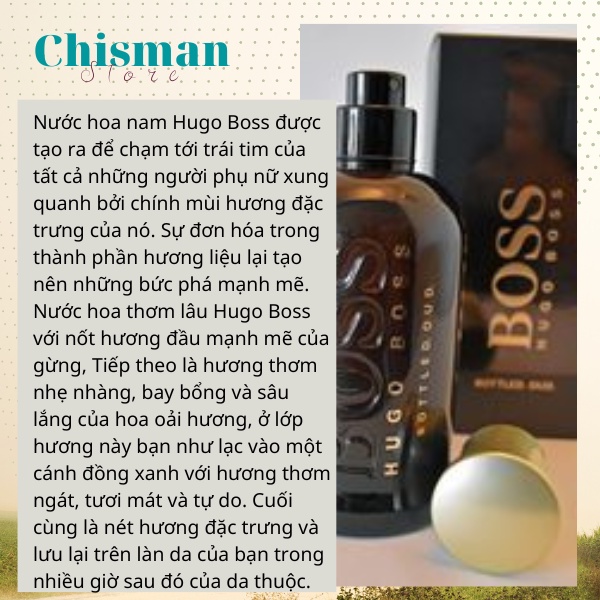 Nước hoa nam Boss Hugo Boss 100ml cao cấp mùi hương nam tính hương thơm dịu nhẹ- Chisman