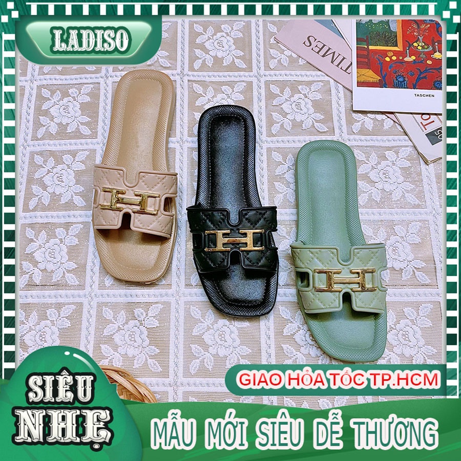 Dép nữ quai ngang LADISO chữ H cực xinh chất liệu cao cấp siêu bền đi nắng mưa thoải mái TT374