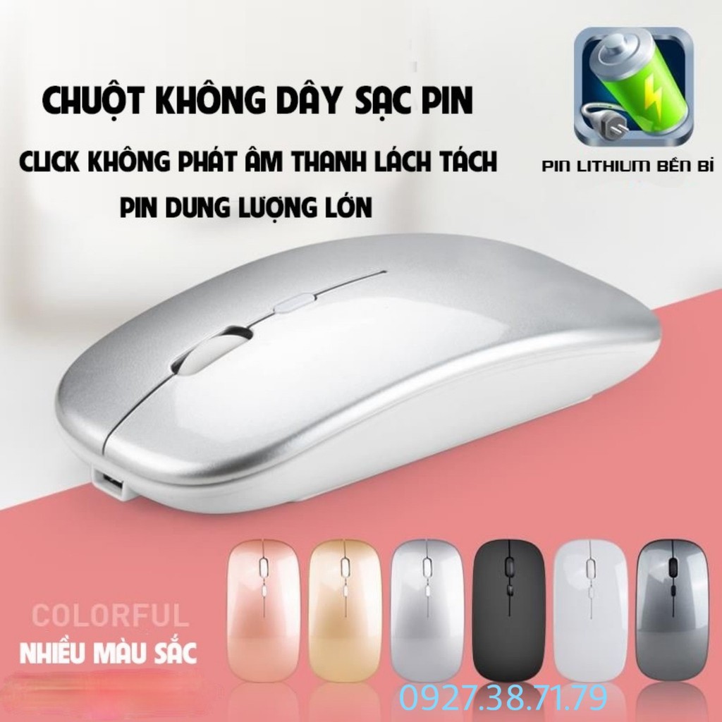 (CÓ SẴN) Chuột Không Dây X1 Bluetooth 5.1 và Wireless 2.4G Nhỏ Gọn, Nhẹ, Dùng Pin Sạc, Không Âm Thanh