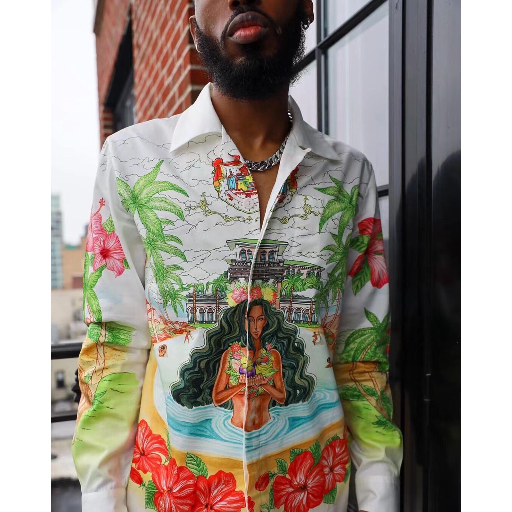 Áo sơ mi Casablanca floral print shirt ss21