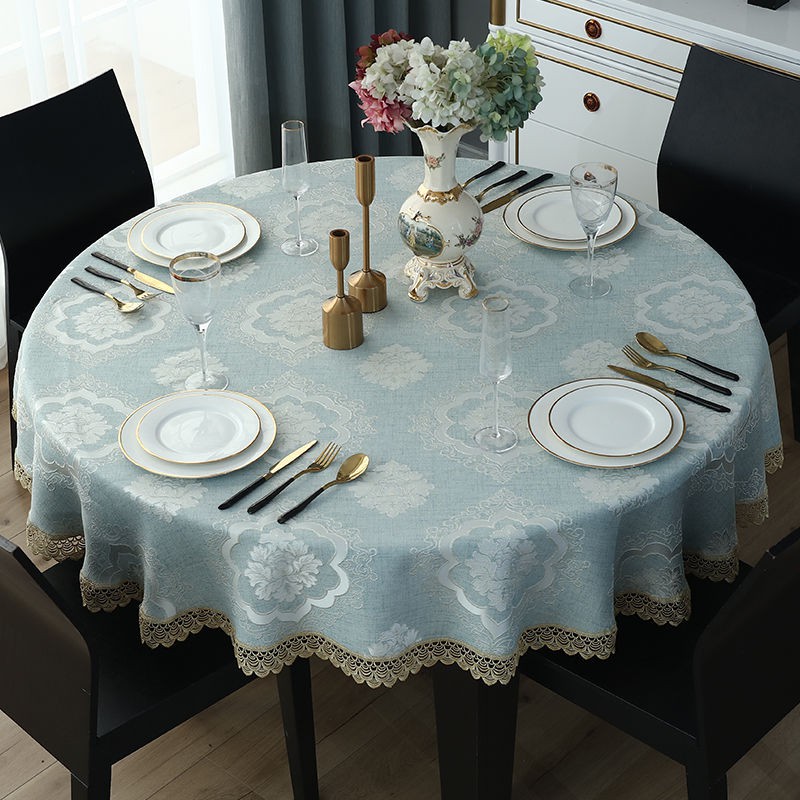 Rẻ và đẹp✇Vải bàn tròn Châu Âu khăn trải gia dụng thảm phòng khách màu xanh tươi mát
