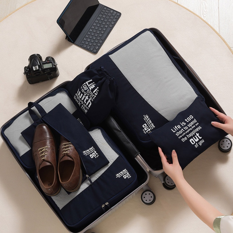 Set 6 Túi Đựng Đồ Trang Điểm / Mỹ Phẩm Chống Thấm Nước Tiện Dụng Khi Đi Du Lịch