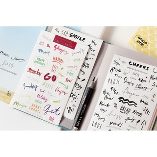 Hình dán trang trí -sticker chữ viết tay - bộ 8 tờ