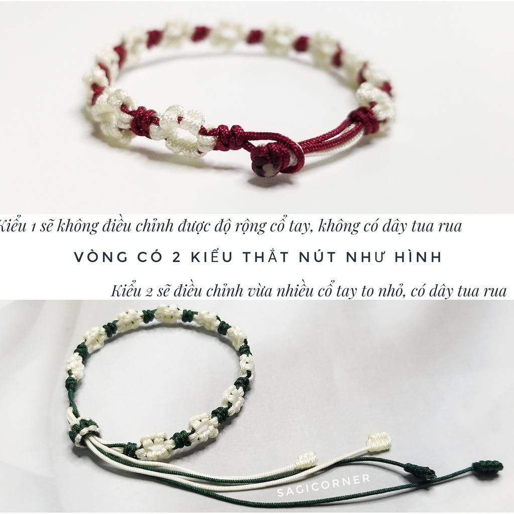 Vòng tay may mắn tết hoa cúc handmade