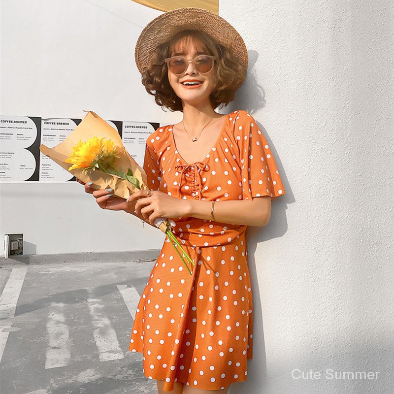 Đầm Bơi Hai Mảnh Hở Lưng Họa Tiết Chấm Bi Thời Trang Gợi Cảm Cho Nữ | BigBuy360 - bigbuy360.vn