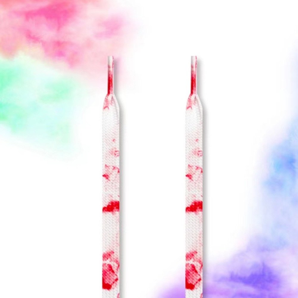 Dây Giày Thể Thao Bằng Vải Canvas Dạng Dẹt Co Giãn Màu Gradient Dễ Thương