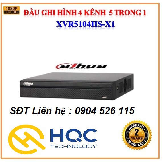 ĐẦU GHI HÌNH 4 KÊNH DAHUA  DHI - XVR 5104HS-X1 4 kênh 2 Mắt