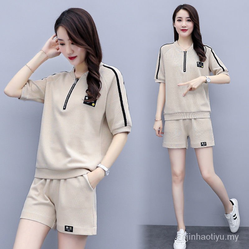 Bộ Đồ Thể Thao Hai Món Dáng Rộng Chống Lão Hóa Phong Cách Phương Tây Thời Trang Mùa Hè Cho Nữ 2021 | BigBuy360 - bigbuy360.vn