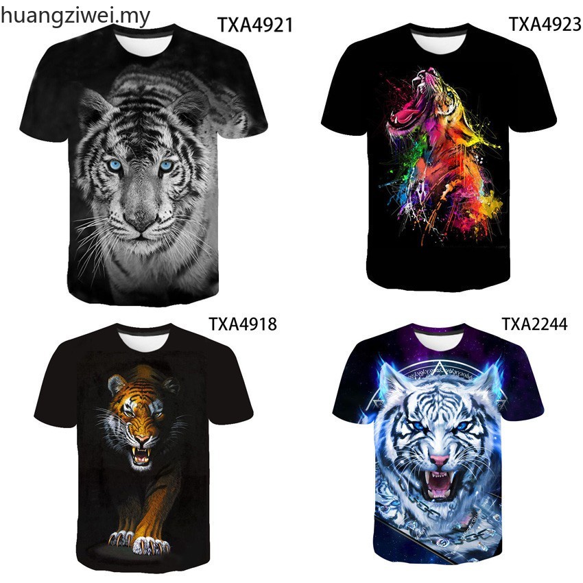Áo nam tay ngắn in hình hổ 3D thời trang *