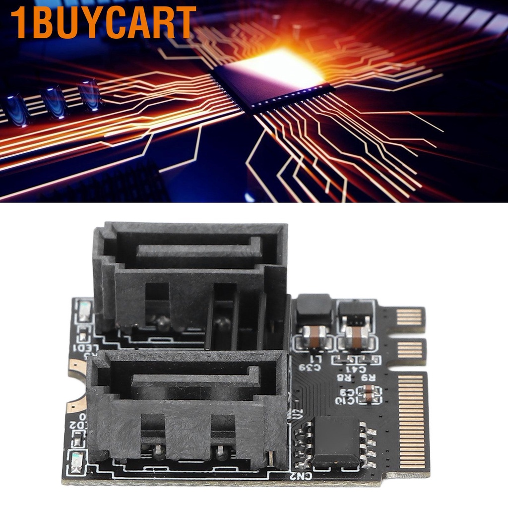 1buycart HDD Adapter Card M2 to SATA3.0 6Gbps Fast Transfer JMB582 Chip Support PCI Express Expansion for Win 7 10 OS X