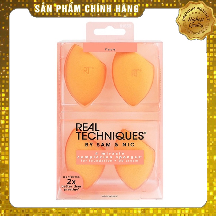 set 4 Mút Tán Kem Nền REAL TECHNIQUES BY SAM &amp; NIC