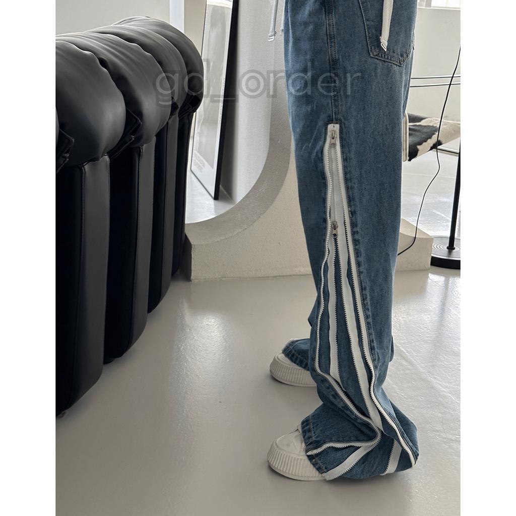 Q5|Quần jeans bò nữ ống rộng khóa kéo bên hông hàn quốc basic dễ mặc đi học, đi chơi gd_order