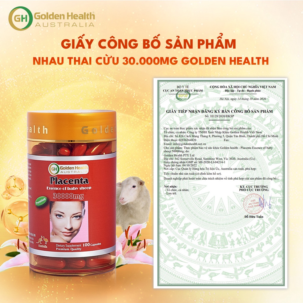 Viên uống nhau thai cừu - Placenta Baby Sheep 30.000mg hộp 100 viên