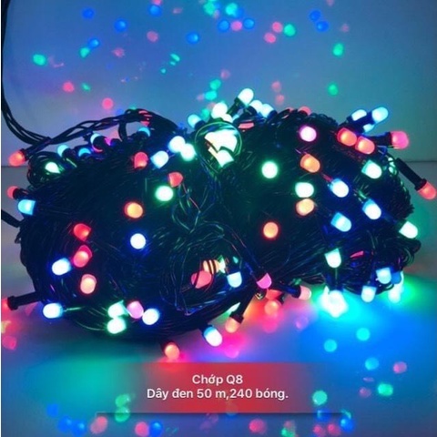 CUỘN ĐÈN NHÁY 50M TRANG TRÍ QUẤN CÂY NGOÀI TRỜI BÓNG LED KIM CƯƠNG