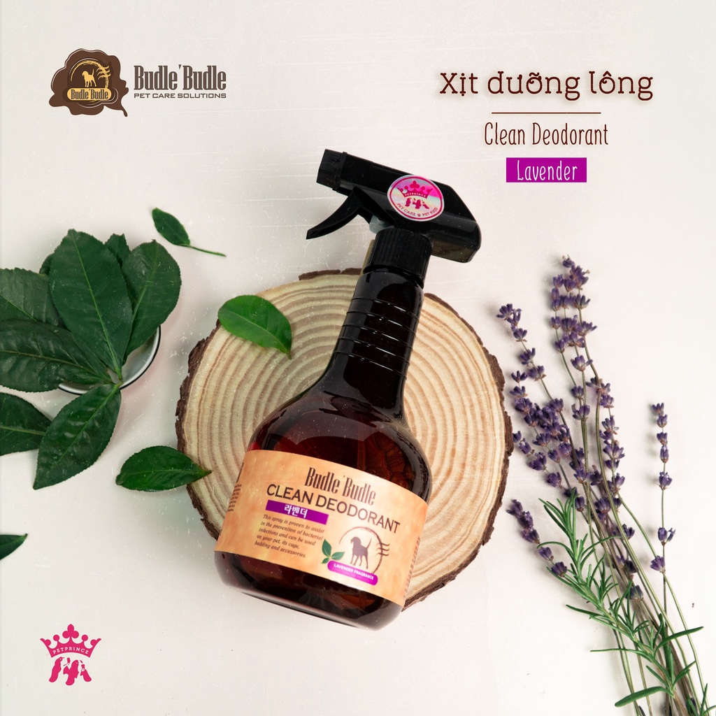 Xịt khử mùi cho chó mèo Budle Budle 530ml dưỡng lông diệt khuẩn - Xịt khử mùi chó mèo Vẩu Pet Shop