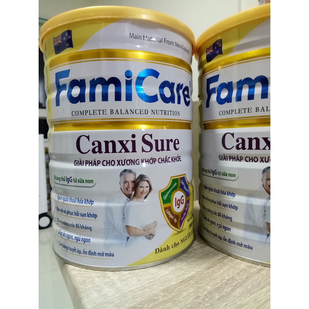 Sữa canxi dành cho người lớn tuổi FamiCare Canxi Sure 900g - Dinh dưỡng tốt cho người lớn