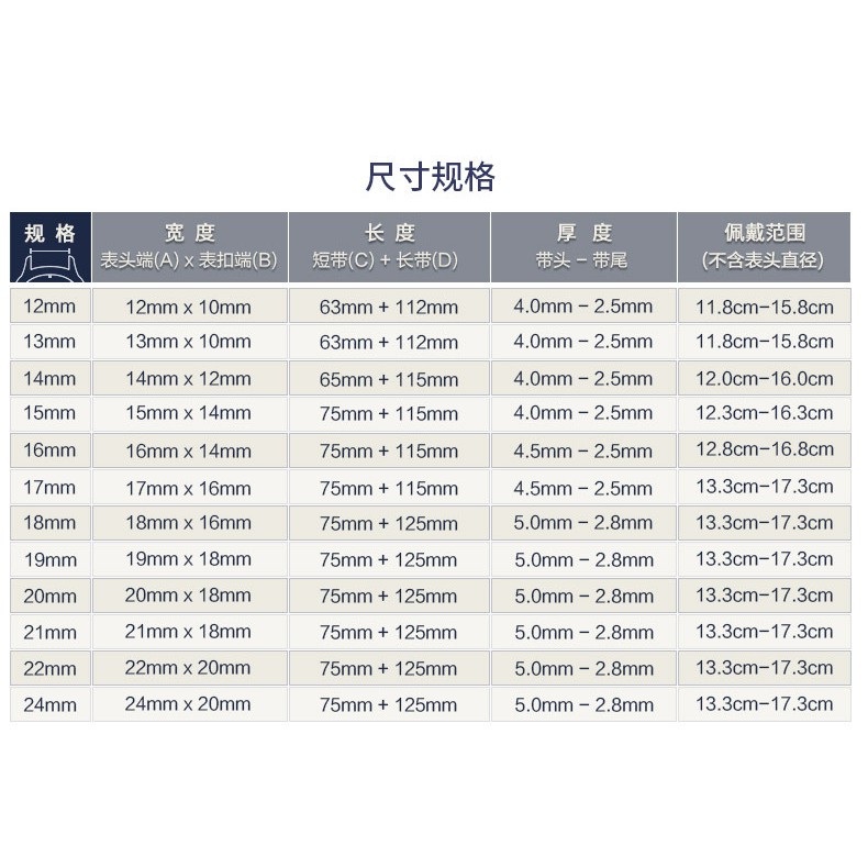 Dây đeo đồng hồ da bò đa năng dây da trơn 10mm 12mm 14mm 16mm 18mm 20mm 22mm 24mm vòng đeo tay nam nữ mềm